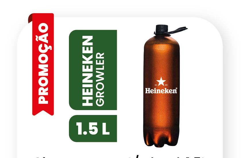 Growler Heineken 1,5L (Sem Álcool)